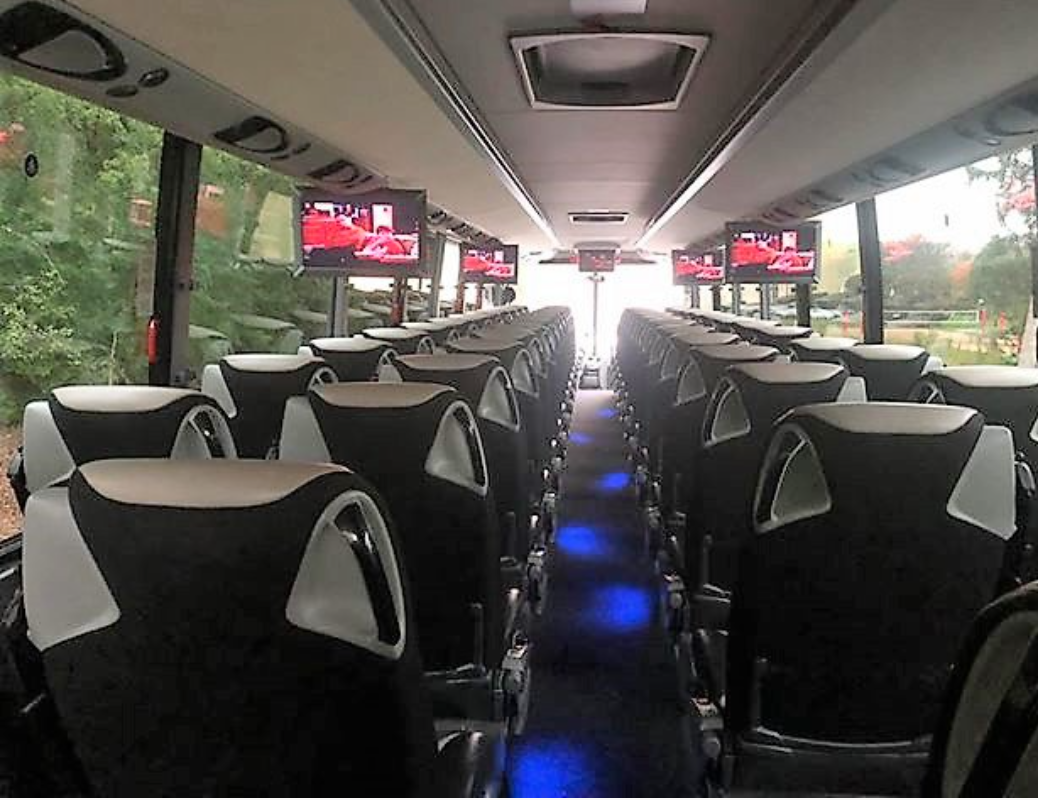 Coach Bus Chicago, Shuttle Bus Chicago, Party Bus Old Town Chicago, Transportation to Chicago, Inside Coach Bus Chicago, Interior Shuttle Bus Chicago, Book, Hire, Rent, Reserve